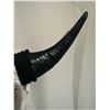 Image 3 : Hand Carved buffalo skull with long carved horn