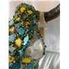 Image 2 : Steer Skull Adorned with Genuine Turquoise and dyed Howlite