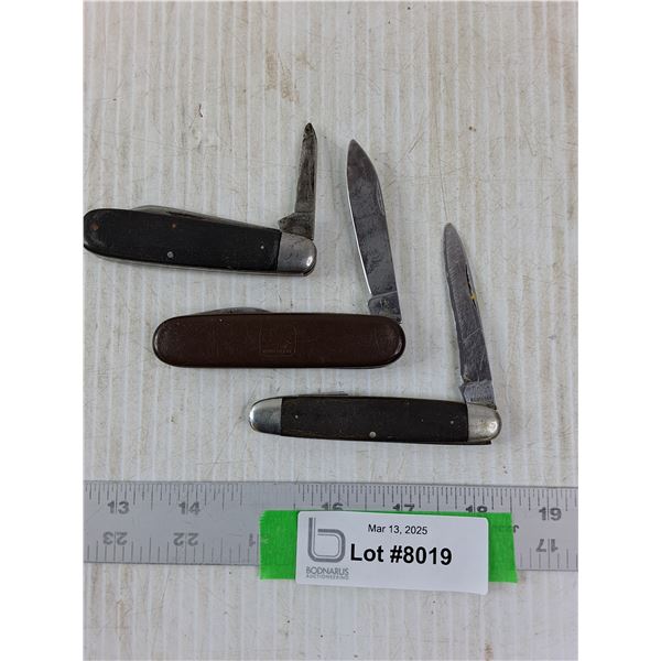 (3) Old Good Steel Pocket Knives