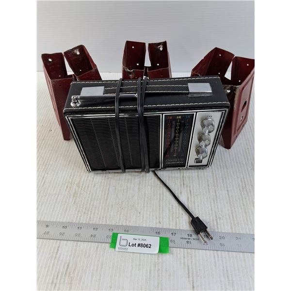 Granada Transistor Radio and 3 Saw Horse Brackets