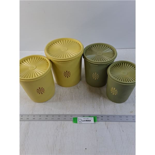 Tupperware Containers and Cross Stitch Fabric