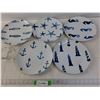 Image 1 : 5 Nautical type plates and a clear ashtray