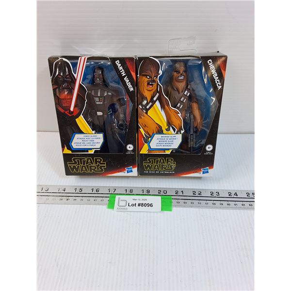 (2) Star Wars Disney Figurines - Darth Vader & Chewbacca - Appears NIB