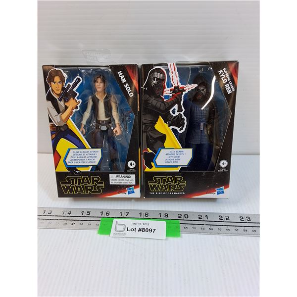 (2) Star Wars Figurines - Han Solo & Kylo Ren - Appears NIB