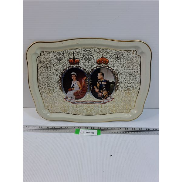 The Queens Silver Jubilee Metal Serving Tray- 17" x 12.5"