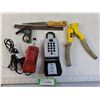 Image 1 : Chainsaw Sharpener, Rivet Gun, Square, Drywall Saw and Realty Lock