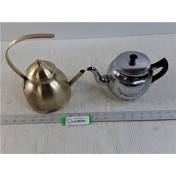 (2) Metal Tea pots
