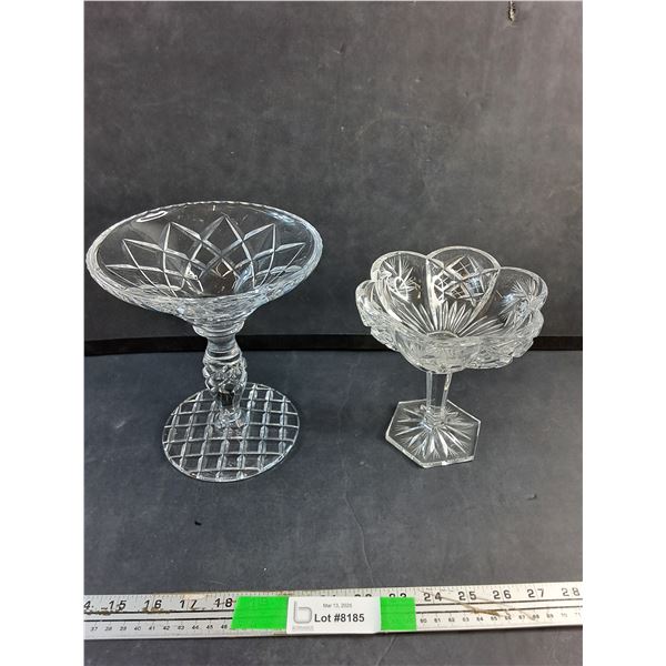 (2) Crystal Footed Bowls