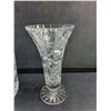 Image 3 : (2) Crystal Flower Vases