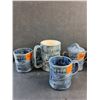 Image 2 : Denim Themed Ceramic Cream & Sugar Set and Mugs