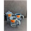 Image 4 : Denim Themed Ceramic Cream & Sugar Set and Mugs