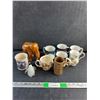 Image 1 : Wooden Elephant, Ceramic Mugs, Glass Penguin and Creamer