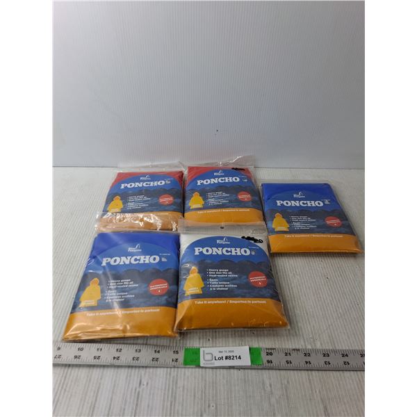 (5) Blue Penguin Ponchos, Sealed