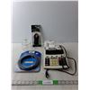 Image 1 : Staples Printing Calculator- Powers On, Antenna Extension Cable, Male to RCA Cable, Glass Jar