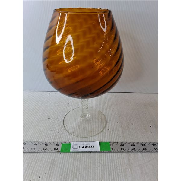 Amber Colored Glass Vase