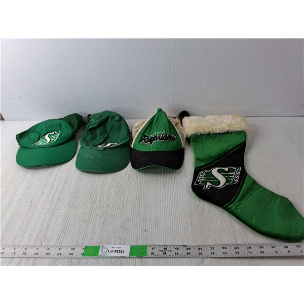 (3) Sask Roughriders Hats, Stocking