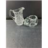 Image 3 : Glass Lot- Vase 8" Tall Creamer, Candy Dish, Candle Holder