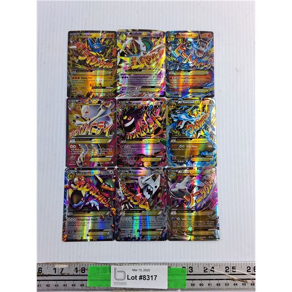 (9) Mega Pokémon Trading Cards - Cannot Authenticate