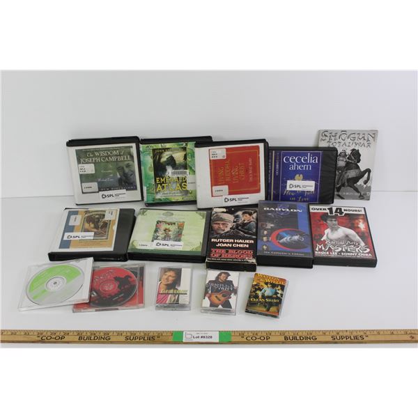 (6) CD Audio Books, 3 VHS, Cassettes and PC Games