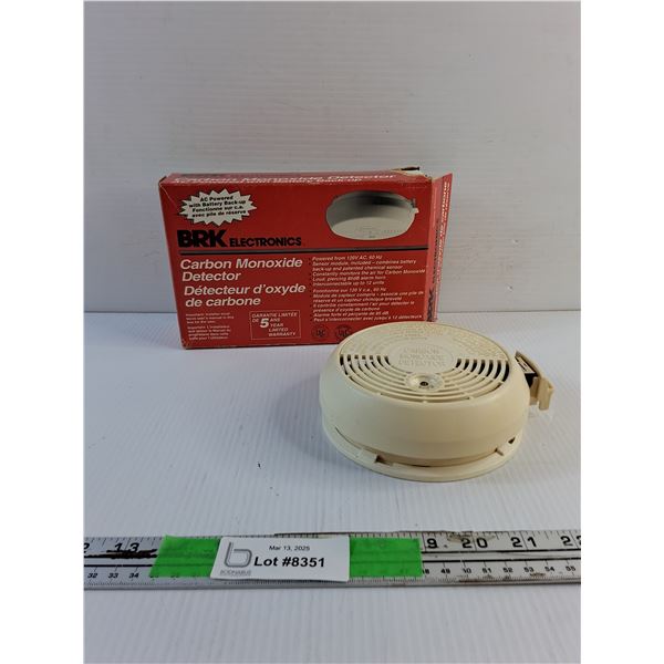 BRK Electronics Carbon Monoxide Detector - As Is
