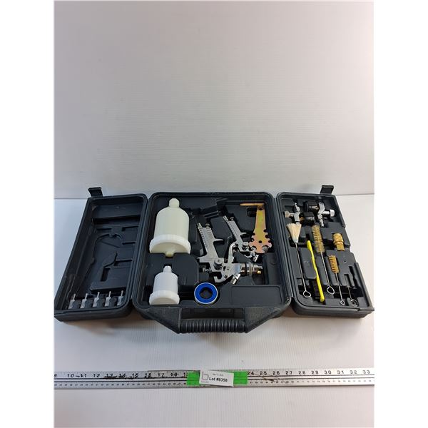 Mastercraft Air Powered Gravity Feed Spray Gun Kit with Accessories
