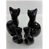 Image 2 : Set of 4 Ceramic Ornamental Black Cats - Tallest 11"