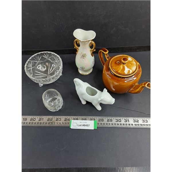 Home & Kitchen Decor (Cow Creamer, Ceramic Teapot, Ceramic Vase, Crystal Candy Dish