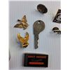 Image 5 : Harley Davidson Tin, Tie Clip, Shirt Pins, Sturgis Shirt Pin and Porsche Key