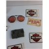 Image 5 : Harley Davidson Folding Knife, Shirt Pin, Stickers, Patches, Necklace and Misc