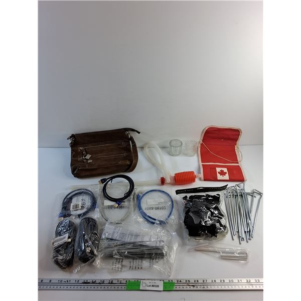 Ladies Shoulder Bag, HDMI & Ethernet Cables, Universal Harness Mount and Hanging Organizer