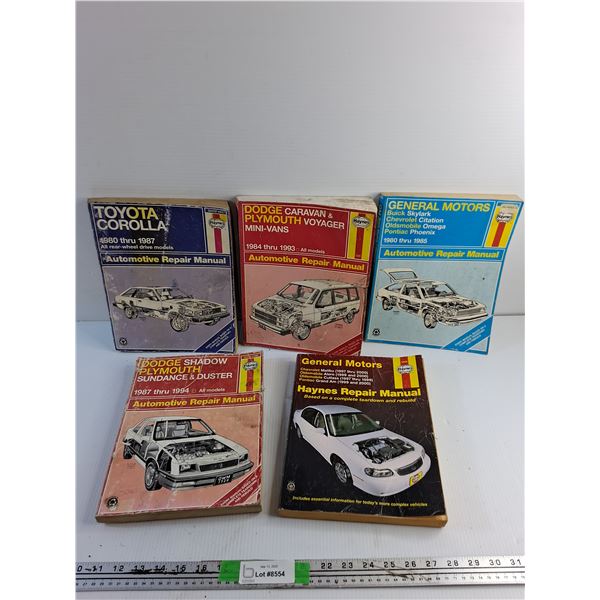 (5) Haynes Automotive Repair Manuals