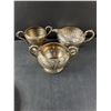 Image 2 : Metal Dishes- Sugar Bowls, Creamer, Plates, Japanese Ornaments