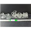 Image 1 : Crystal Lot- (2) Candleholders, Tray, Pitcher, Sugarbowl, Trinket Holder