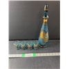Image 1 : Blue Decanter 14.5"  Tall & (4) Glasses