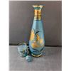 Image 2 : Blue Decanter 14.5"  Tall & (4) Glasses