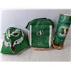 Image 2 : Sask Roughriders Lot- Lamp- No Bulb, Mask, Bag, Misc.