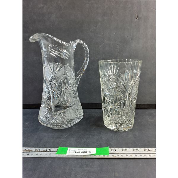 Crystal Pitcher and Flower Vase