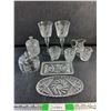 Image 1 : Crystal Trays, Goblets, Candy Dish and Creamers