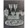 Image 3 : Crystal Trays, Goblets, Candy Dish and Creamers
