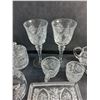 Image 7 : Crystal Trays, Goblets, Candy Dish and Creamers