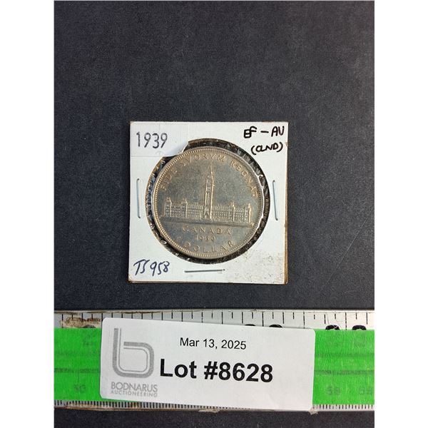Antique 1939 Canadian 1 Dollar Coin