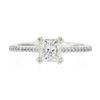 Image 4 : NEW 14k White Gold 1.12 ctw GIA Princess Cut Diamond Solitaire Engagement Ring