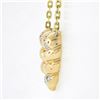 Image 5 : 14K Yellow Gold 15 0.30 ctw Diamond Twisted Scalloped Open Heart Pendant Necklac