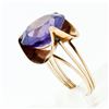Image 8 : Retro Vintage Handmade 14k Rose Gold 13.7mm Synthetic Alexandrite Solitaire Ring