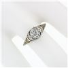 Image 3 : Antique Art Deco 18k White Gold 0.45 ctw European Diamond Solitaire Filigree Rin