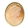 Image 1 : Vintage 14k Gold Large Detailed Oval Carved Shell Cameo Brooch Pin Pendant
