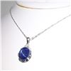 Image 3 : 13.56 ctw Blue Star Sapphire and 0.07 ctw Diamond 14K White Gold Pendant