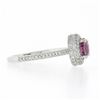 Image 5 : NEW Martin Flyer Platinum 1.57 ctw Round Pink Sapphire w/ Pave Diamond Halo Ring