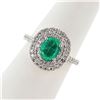 Image 1 : 1.12 ctw COLOMBIAN Emerald and 0.53 ctw Diamond Platinum Ring (GIA CERTIFIED)