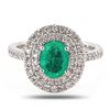 Image 2 : 1.12 ctw COLOMBIAN Emerald and 0.53 ctw Diamond Platinum Ring (GIA CERTIFIED)